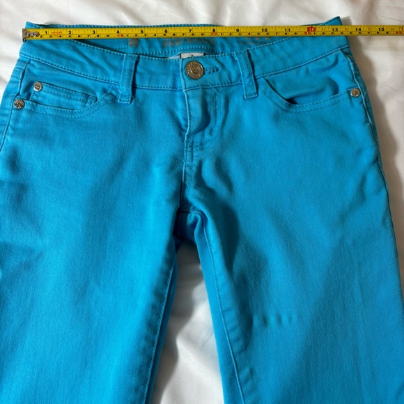Celebrity Pink Jeans Low Rise Skinny Stretchy Comfort Pants Teal Size 1 Juniors - Picture 11 of 13